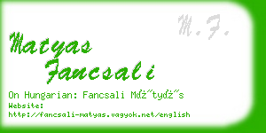 matyas fancsali business card